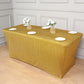Gold Metallic Tinsel Shimmer Spandex 6 Feet Rectangular Fitted Table Cover 
