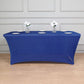 Royal Blue Metallic Shimmer Tinsel Spandex Tablecloth 6ft Rectangle Fitted Table Cover for 72"x30" Tables