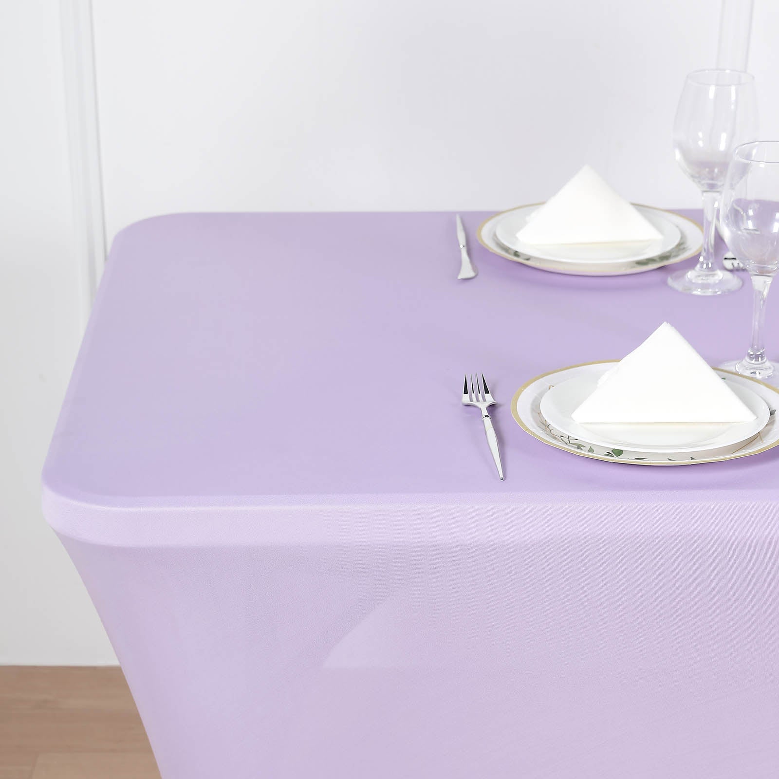 6ft Lavender Lilac Spandex Stretch Fitted Rectangular Tablecloth