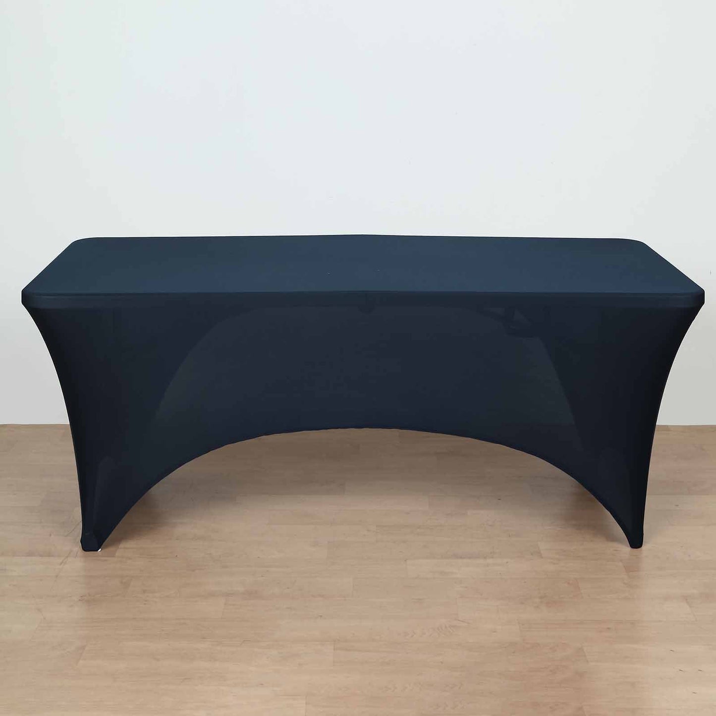 6 Feet - Navy Blue Spandex Stretch Fitted Open Back Style Rectangular Tablecloth