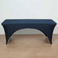 Rectangular Navy Blue Open Back Style Spandex Stretch Fitted Tablecloth - 6 Feet