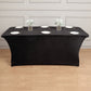 Spandex Premium Velvet Cocktail Tablecloth in Black with Foot Pockets 6 Feet
