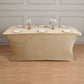 Spandex Fit Premium Smooth Velvet Rectangle Tablecloth in Champagne with Foot Pockets 6 Feet