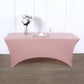 Dusty Rose Stretch Spandex Rectangle Tablecloth 8ft Wrinkle Free Fitted Table Cover for 96"x30" Tables
