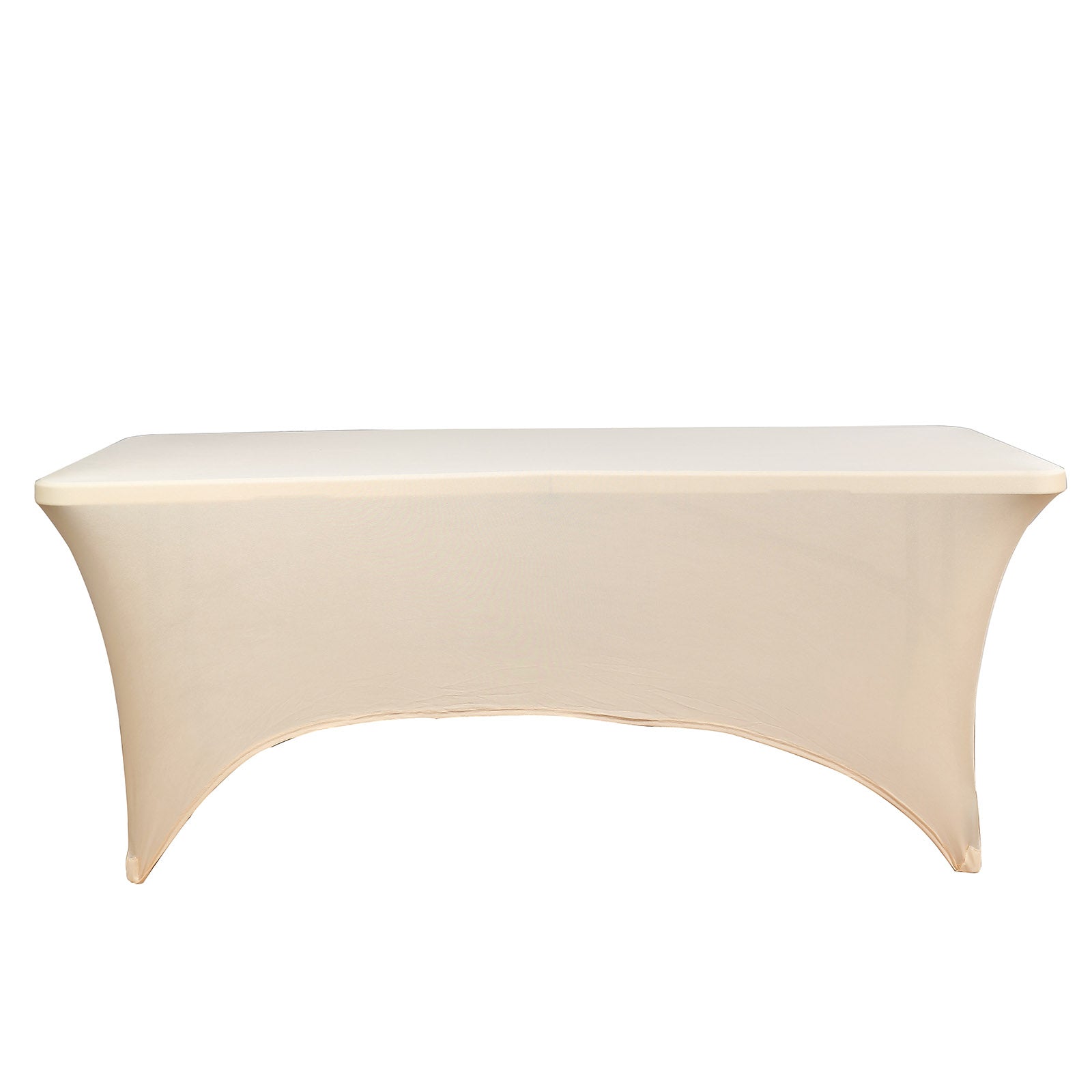8 Feet Rectangular Beige Spandex Tablecloth