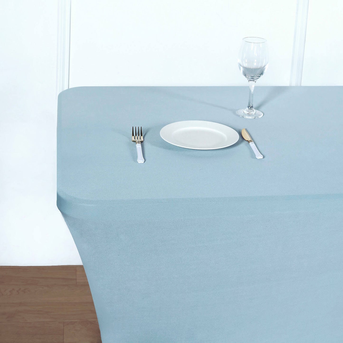 Spandex Dusty Blue Tablecloth for 8 Feet Rectangular Stretch