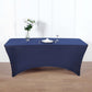 Navy Blue Stretch Spandex Rectangle Tablecloth 8ft Wrinkle Free Fitted Table Cover for 96"x30" Tables