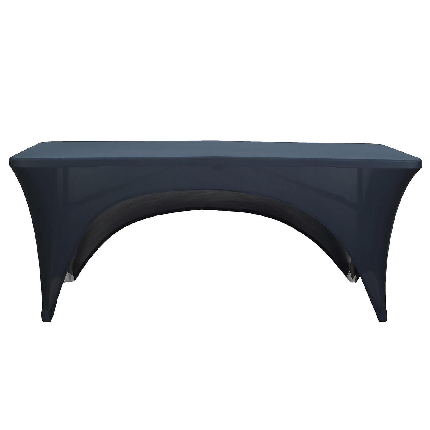 Navy Blue Open Back Style Spandex Fitted Rectangular Stretch Tablecloth - 8 Feet