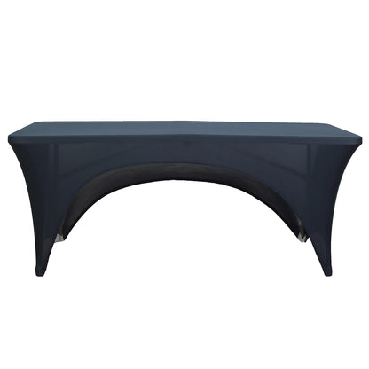 Navy Blue Open Back Style Spandex Fitted Rectangular Stretch Tablecloth - 8 Feet