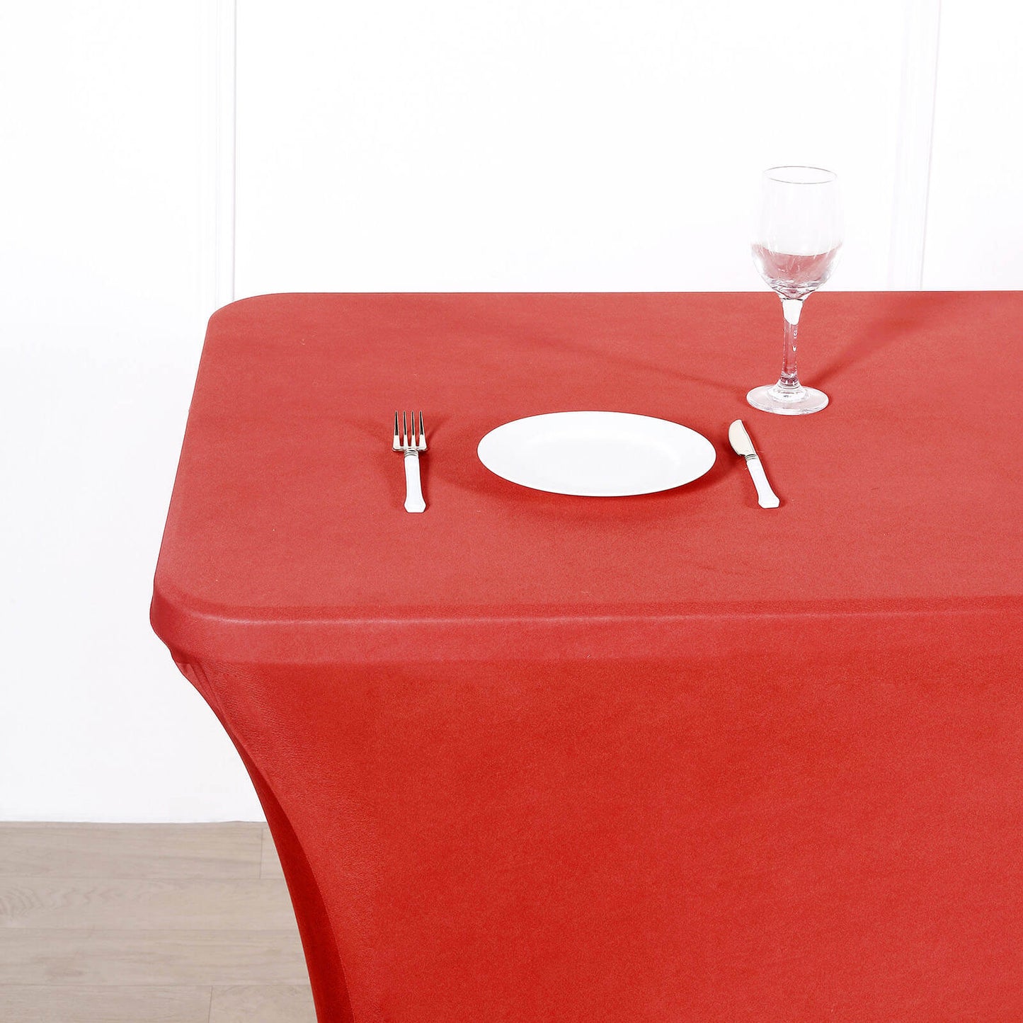Spandex Red Tablecloth for 8 Feet Rectangular Stretch