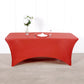 Red Stretch Spandex Rectangle Tablecloth 8ft Wrinkle Free Fitted Table Cover for 96"x30" Tables