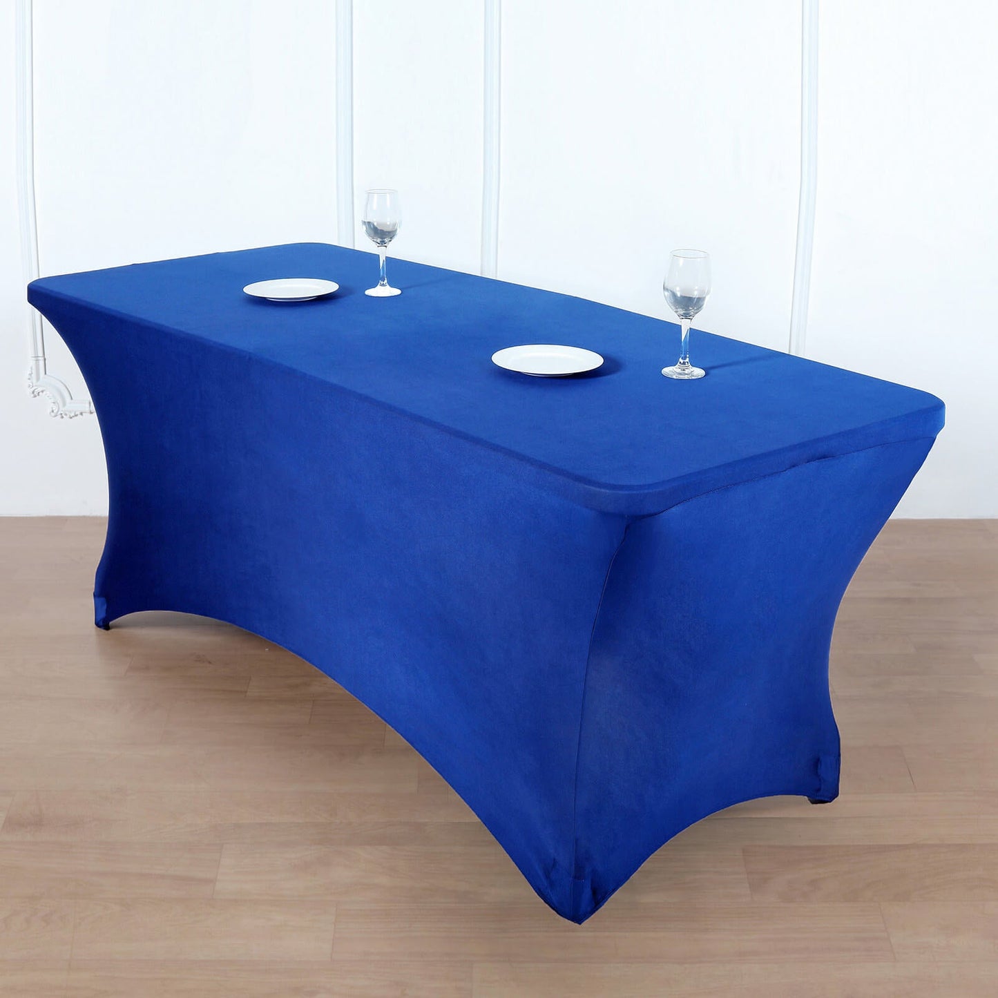 Royal Blue Spandex Tablecloth Rectangular 8 Feet