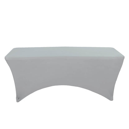 Silver Tablecloth for 8 Feet Rectangular Spandex