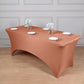 Terracotta Spandex Stretch Rectangular Tablecloth 8 Feet Fitted