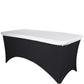 White stretch spandex fitted tablecloth for 8ft rectangle tables.