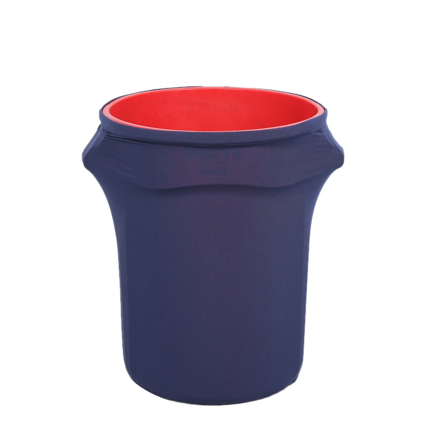 41 To 50 Gallons Round Trash Bin Navy Blue Spandex Stretch Container Cover#whtbkgd