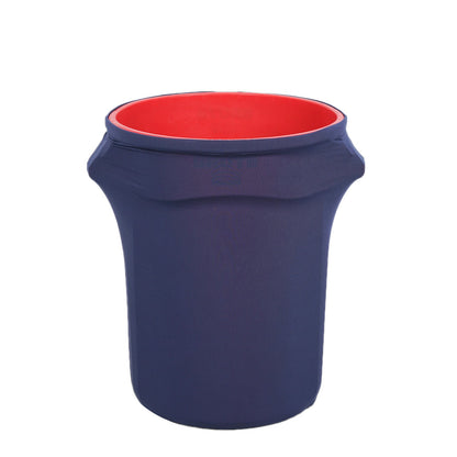 41 To 50 Gallons Round Trash Bin Navy Blue Spandex Stretch Container Cover#whtbkgd