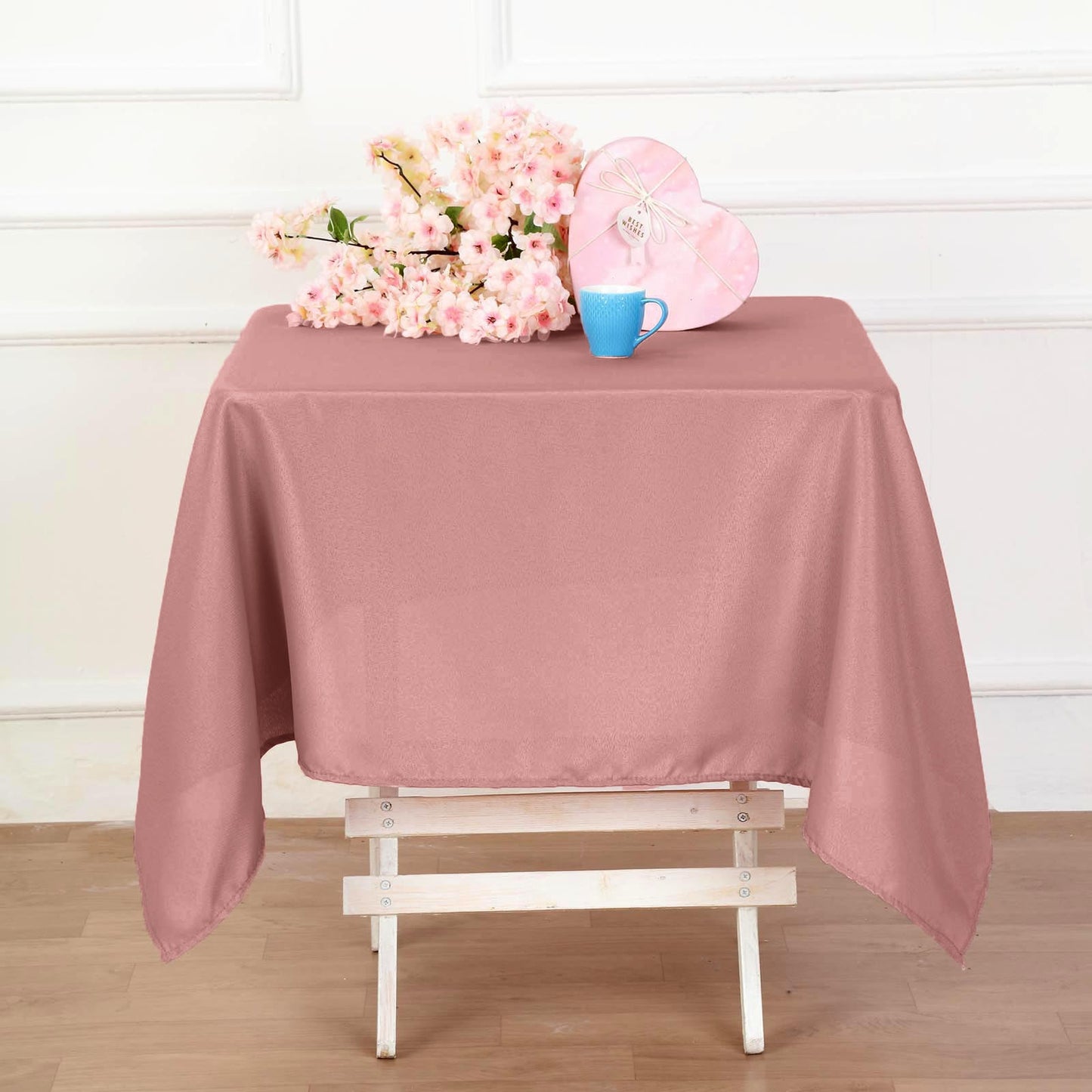 Dusty Rose Polyester Square Tablecloth 54"x54"