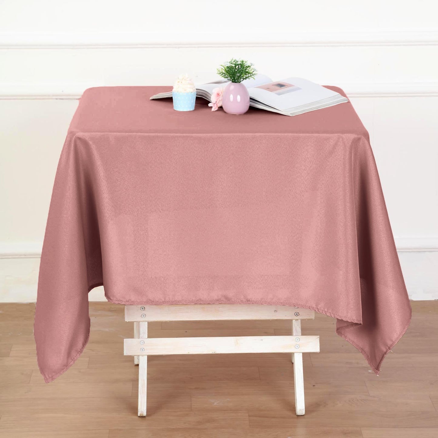 Dusty Rose Polyester Square Tablecloth 54"x54"