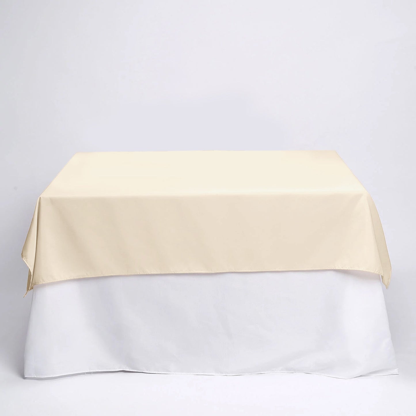 Beige Polyester Square Tablecloth 54"x54"