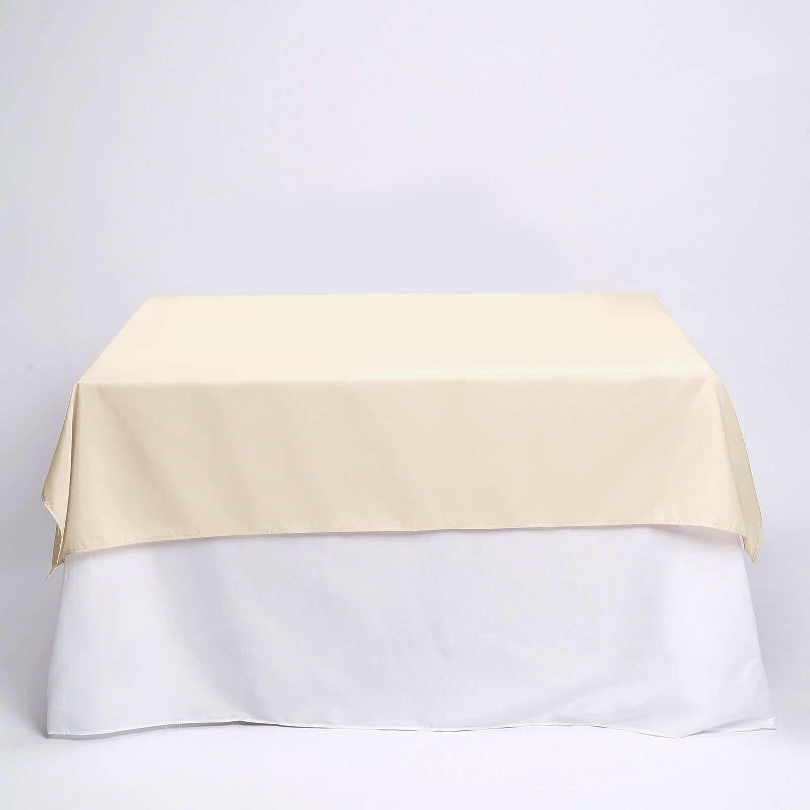 Beige Polyester Square Tablecloth 54"x54"