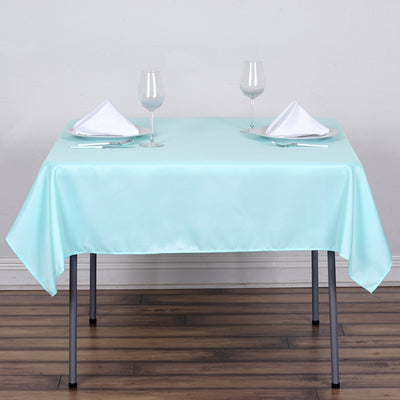 Elevate Your Event with the Blue Square Table Overlay