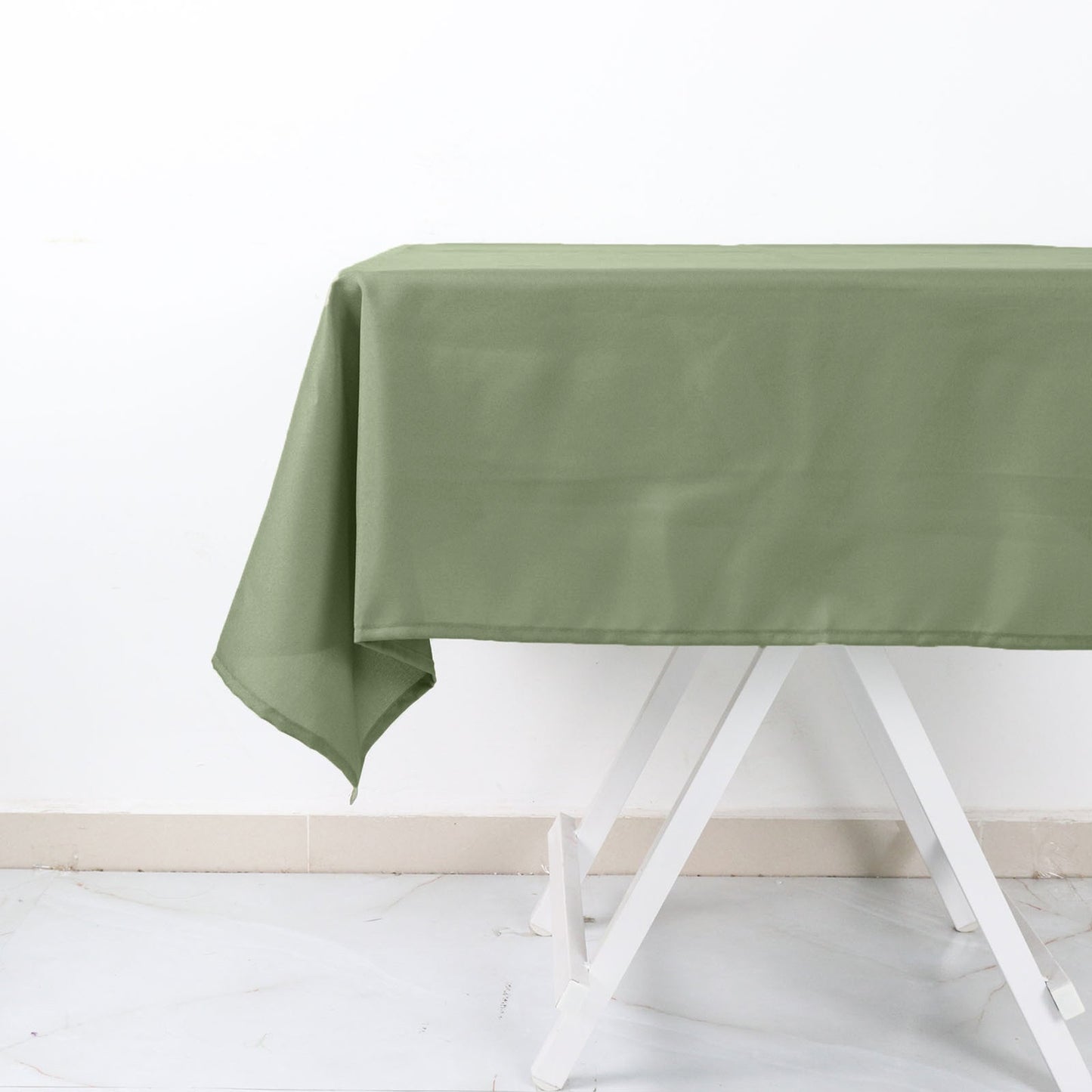 Dusty Sage Green Polyester Square Tablecloth 54"x54"