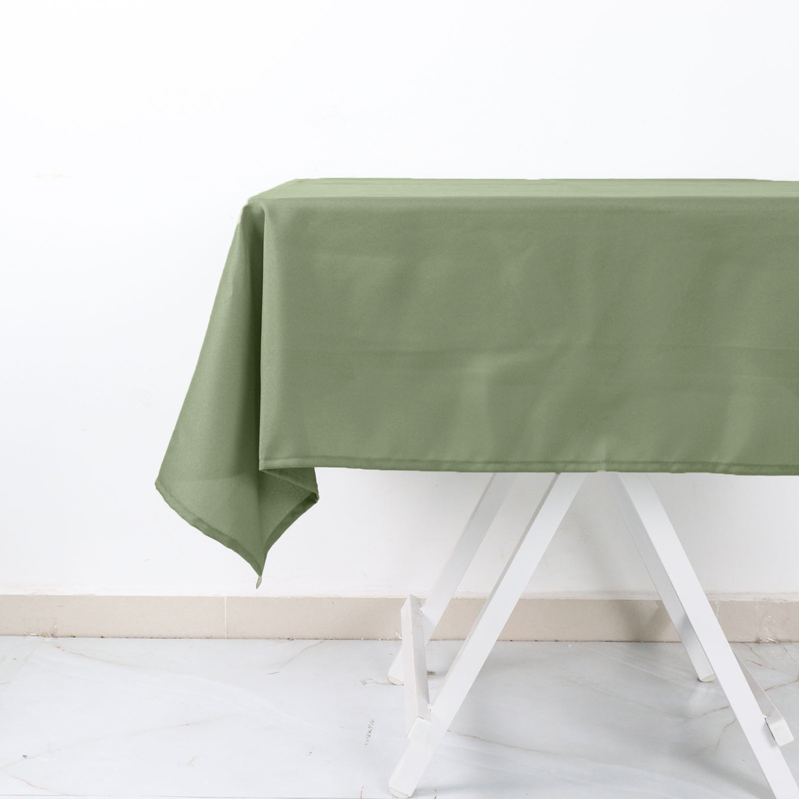 Dusty Sage Green Polyester Square Tablecloth 54"x54"