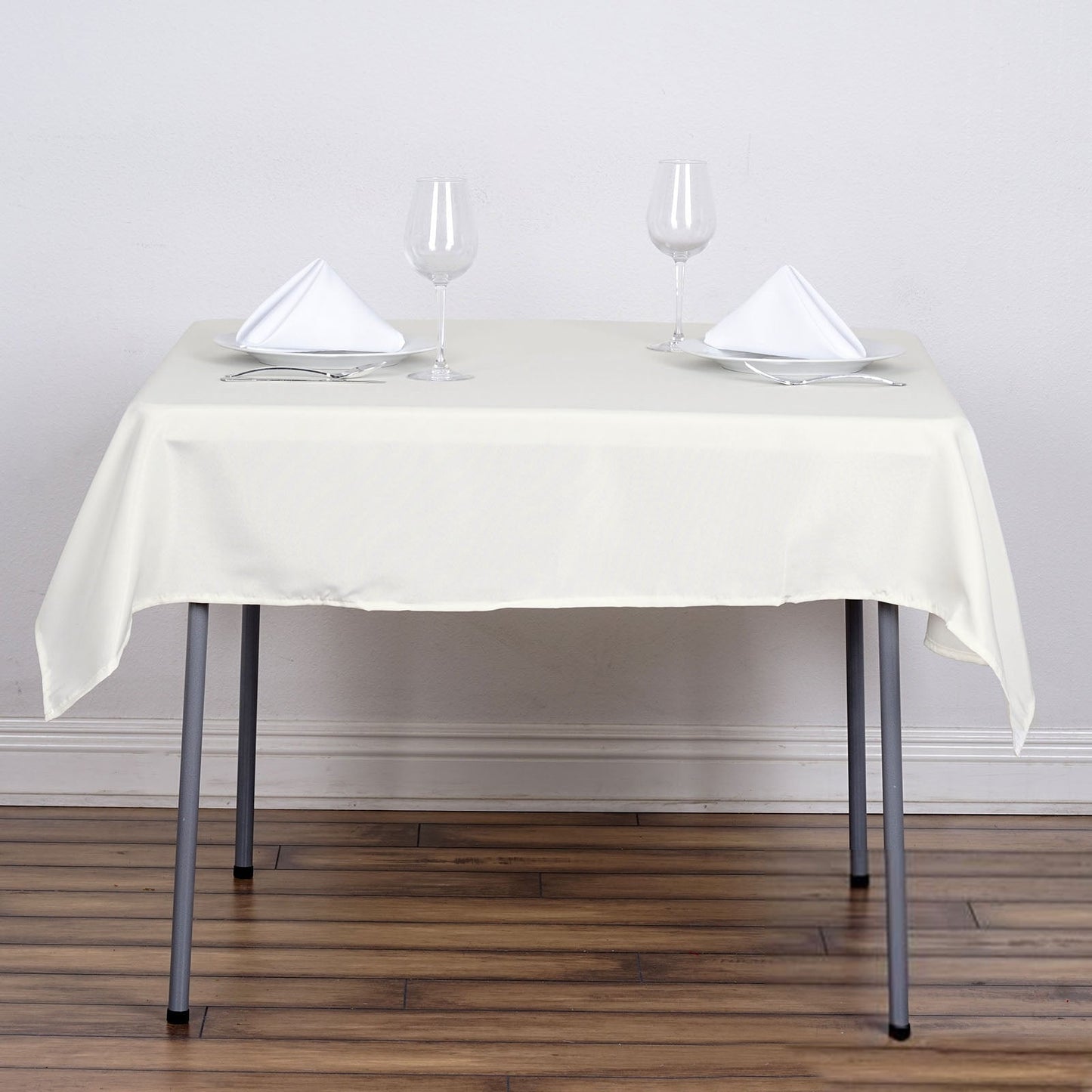 Ivory Polyester Square Tablecloth 54"x54"