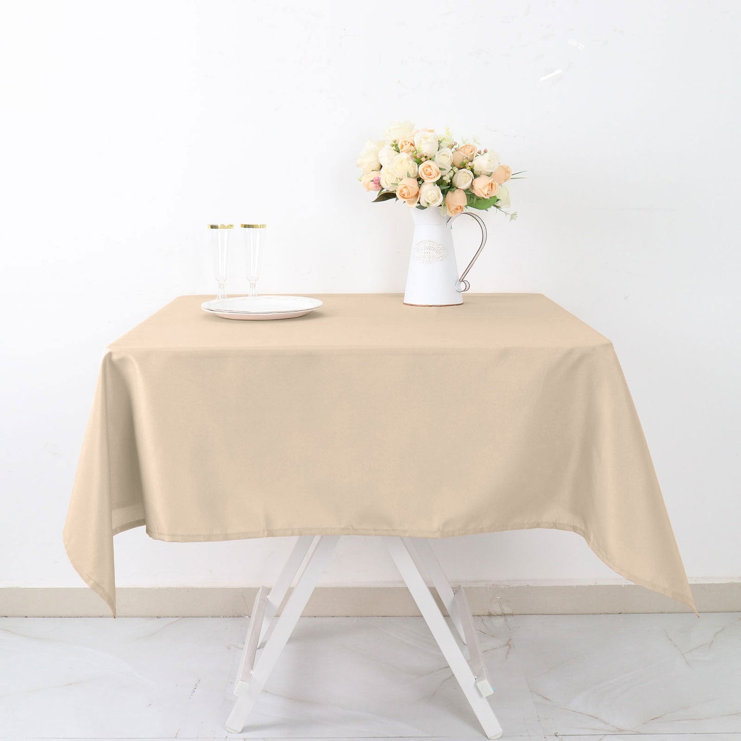 Nude Polyester Square Tablecloth 54"x54"