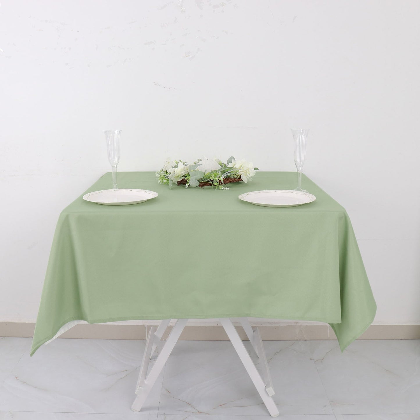 Sage Green Polyester Square Tablecloth 54"x54"