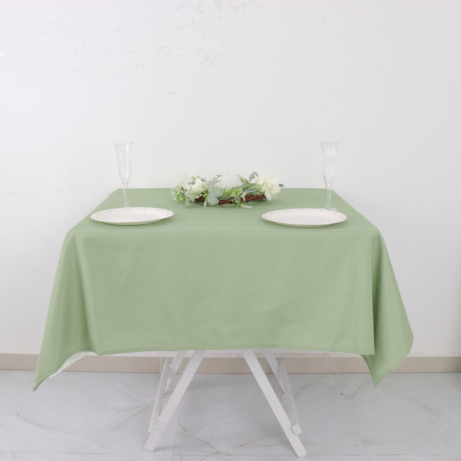 Sage Green Polyester Square Tablecloth 54"x54"