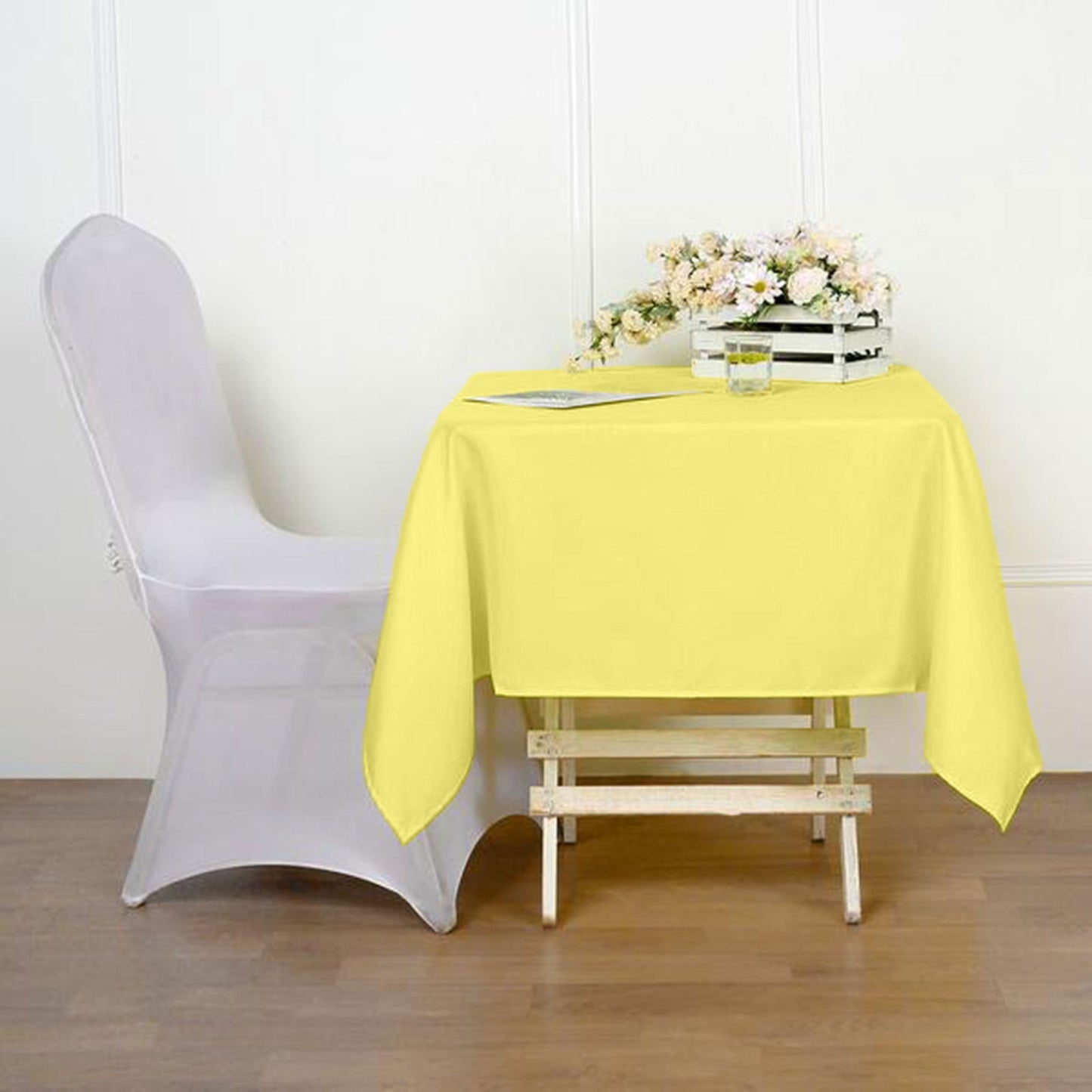 Yellow Polyester Square Tablecloth 54"x54"