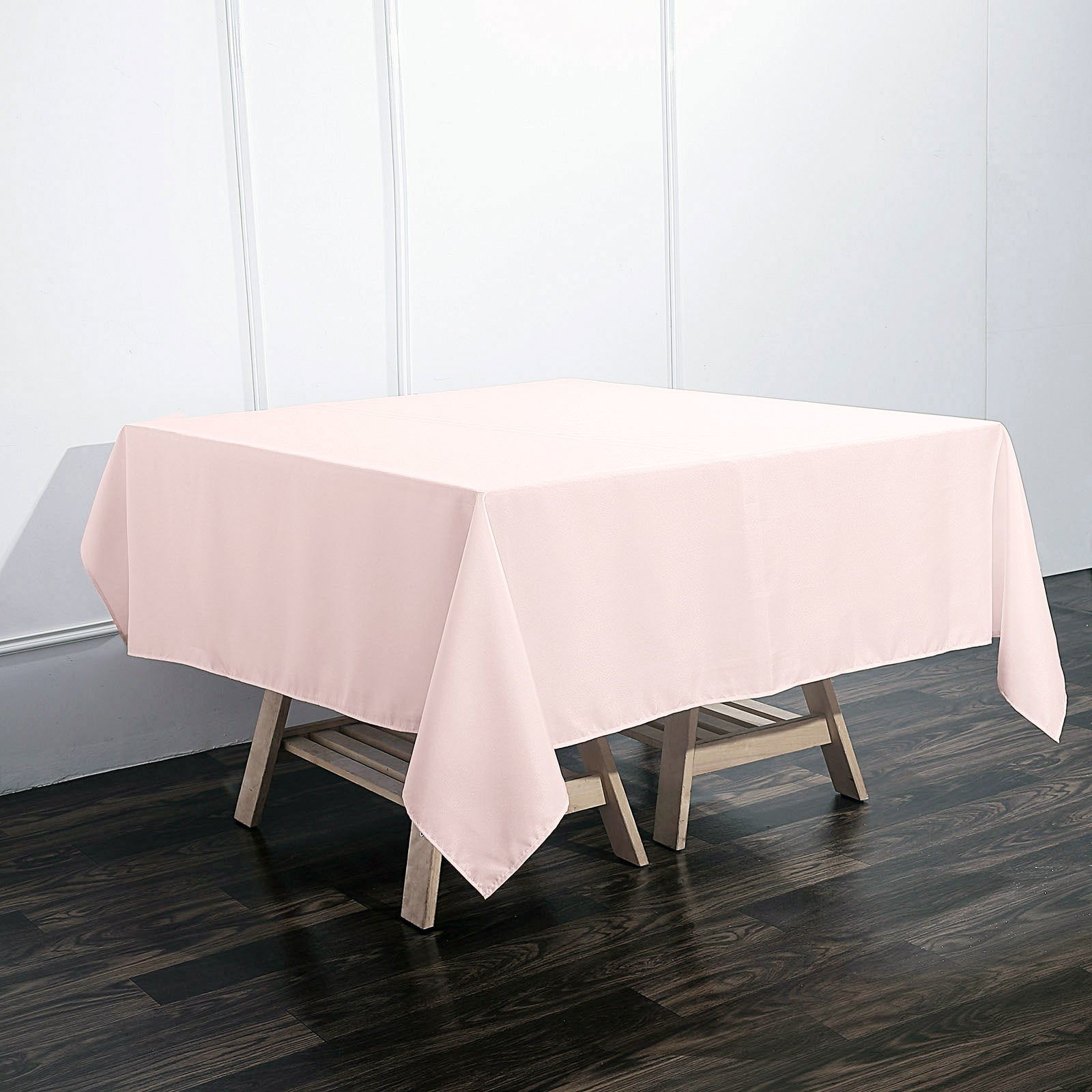 70 Inch Square Polyester Rose Gold Blush Tablecloth