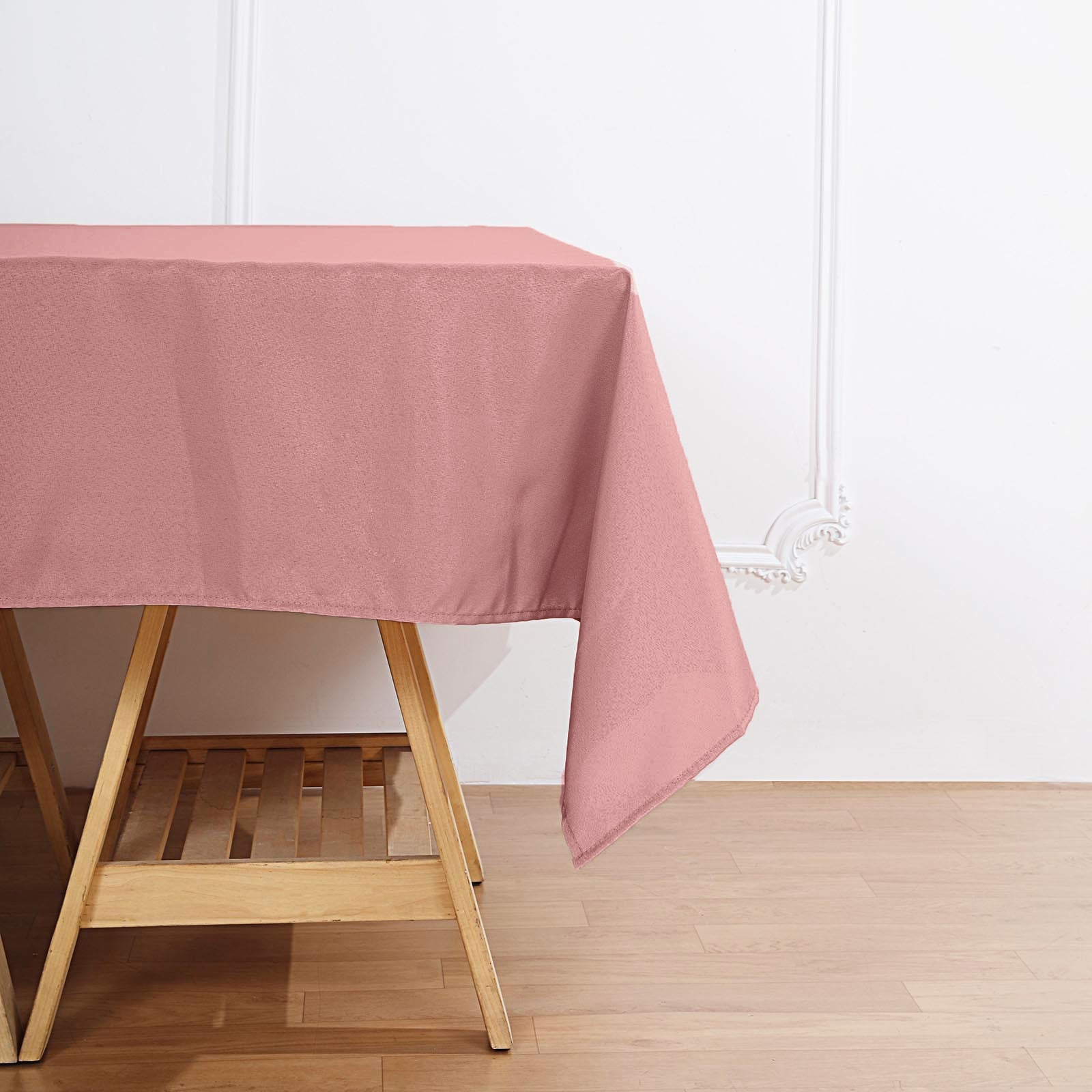 70 Inch Square Polyester Dusty Rose Tablecloth