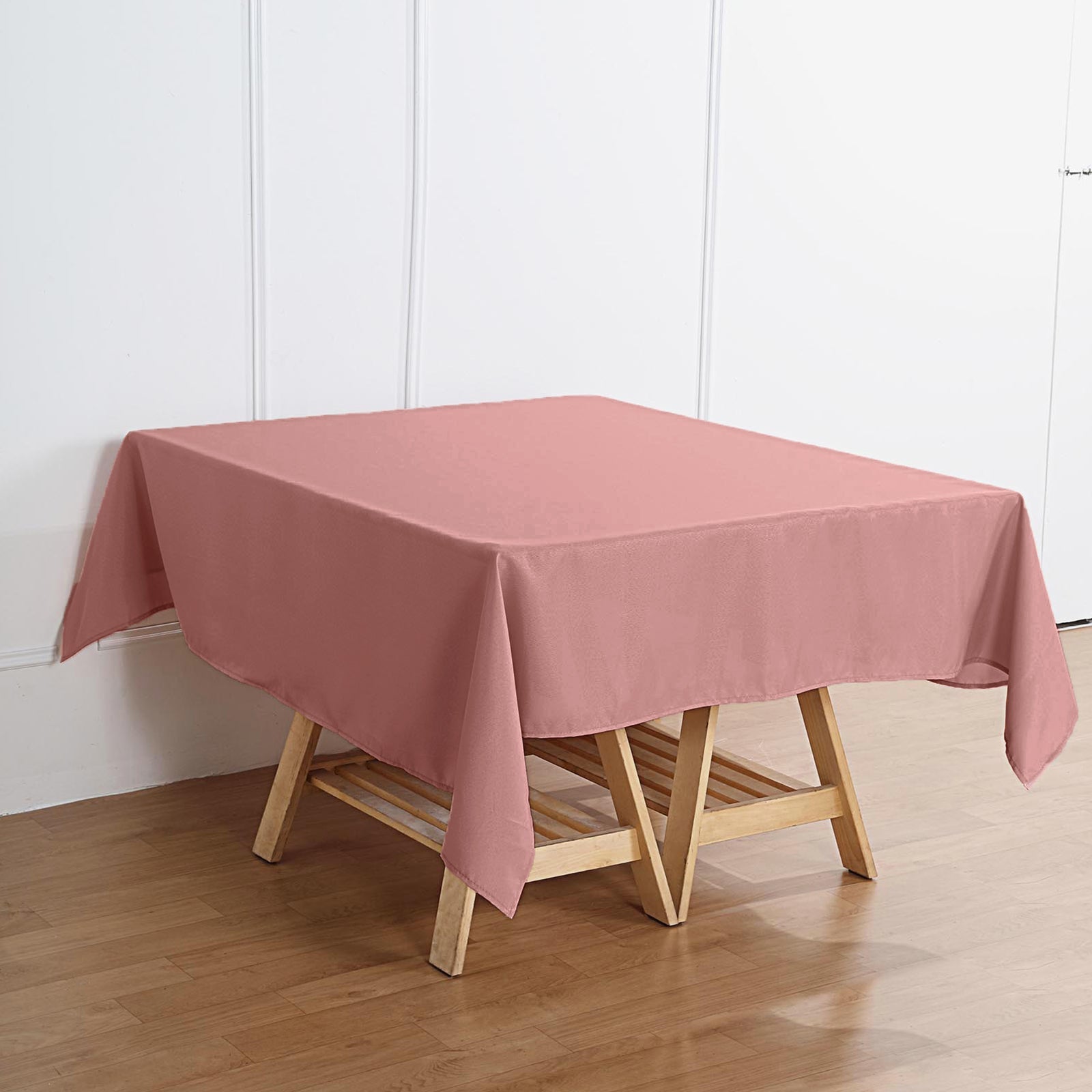 Dusty Rose Tablecloth 70 Inch Square in Polyester