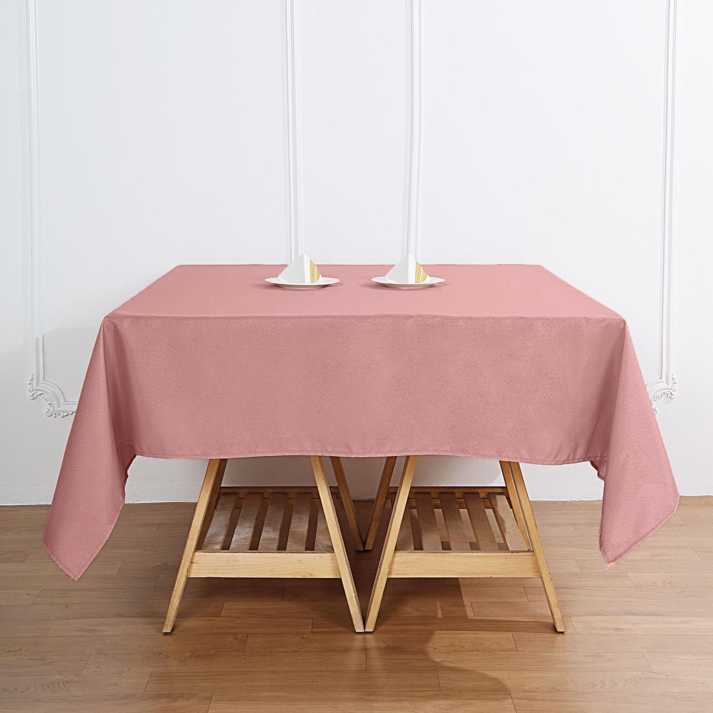 70"x70" Dusty Rose Square Seamless Polyester Overlay