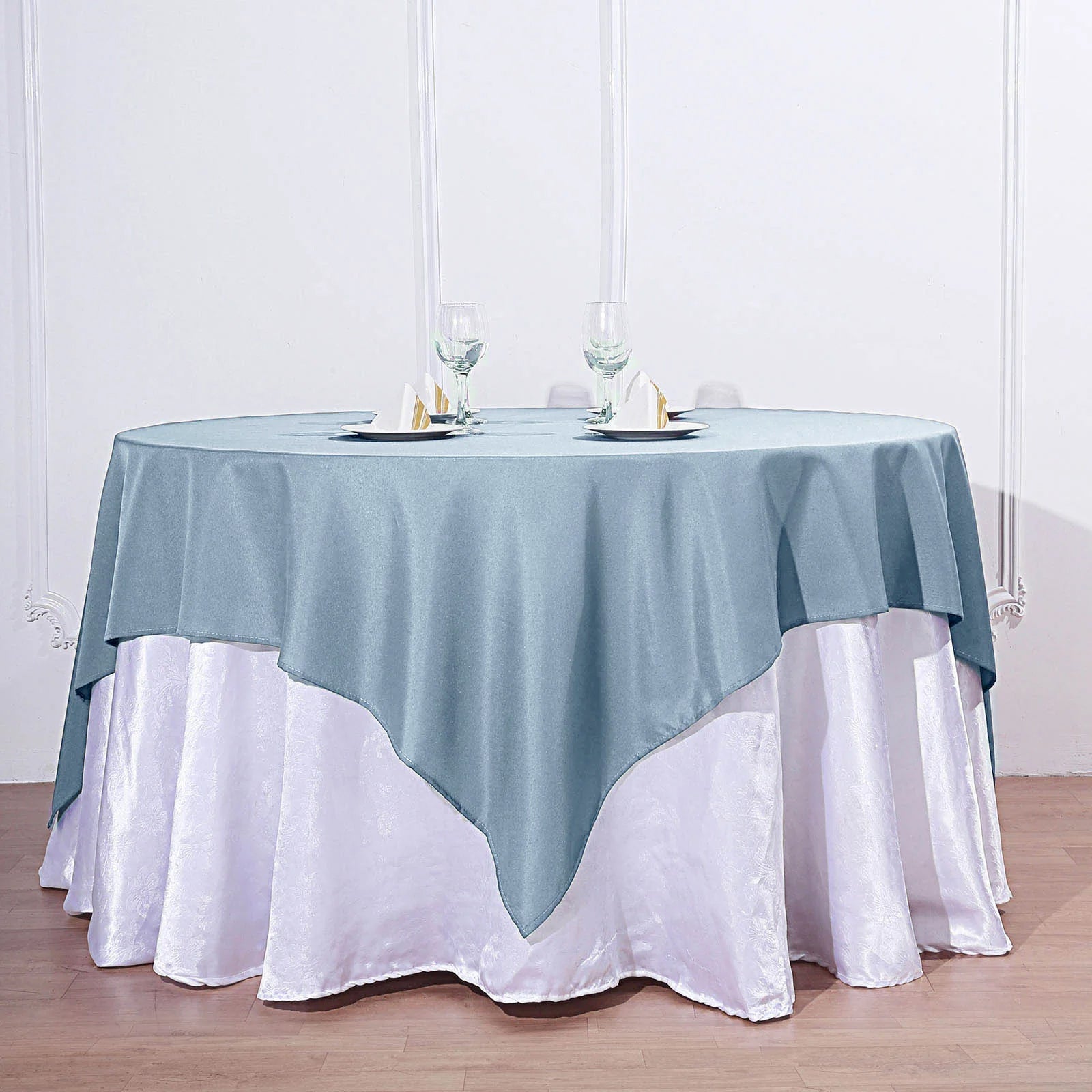 Dusty Blue 70 Inch Polyester Square Tablecloth