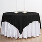 70"x70" Black Premium Seamless Polyester Square Table Overlay - 220GSM