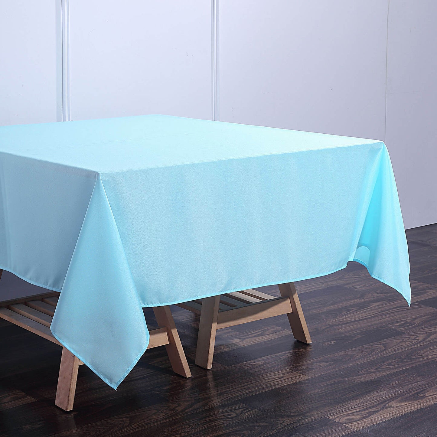 70 Inch Square Polyester Blue Tablecloth