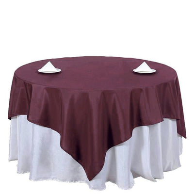 Versatility of the Burgundy Square Table Overlay