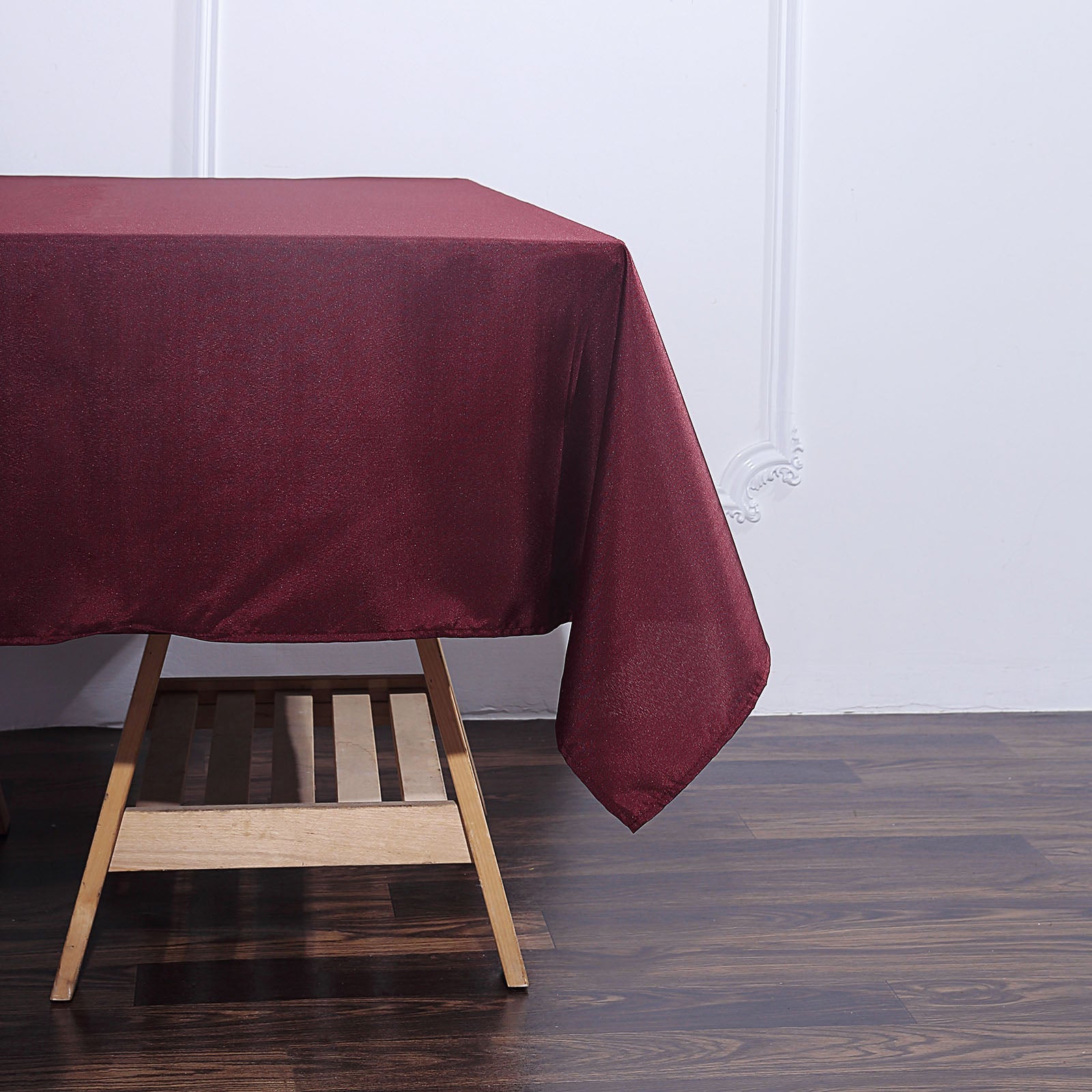 70 Inch Square Polyester Burgundy Tablecloth