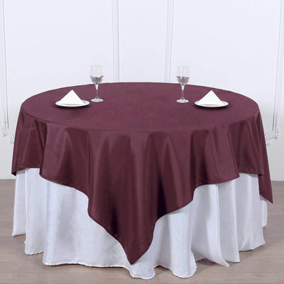 Sophisticated Design of the Burgundy Square Table Overlay