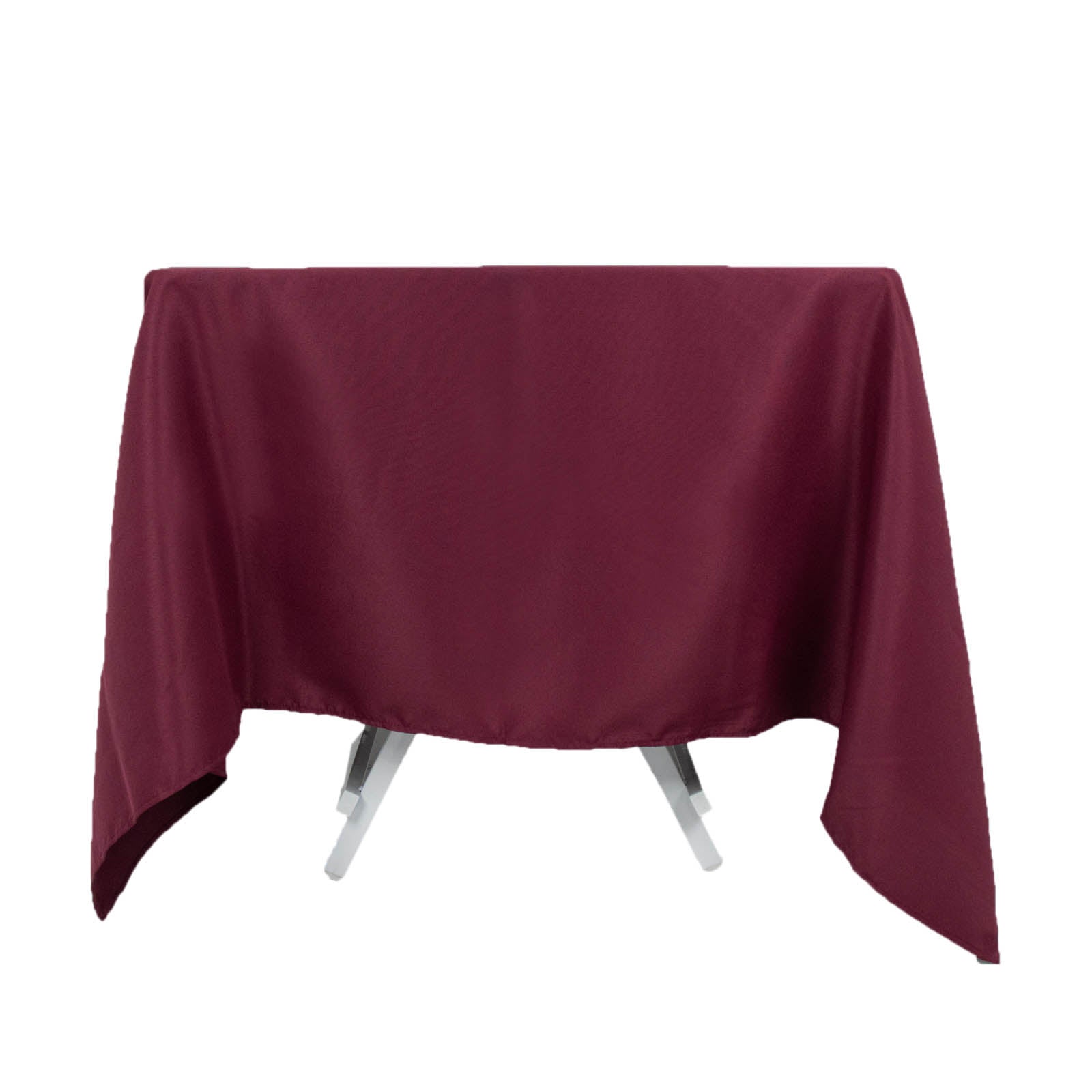 70inch Burgundy 200 GSM Seamless Premium Polyester Square Tablecloth