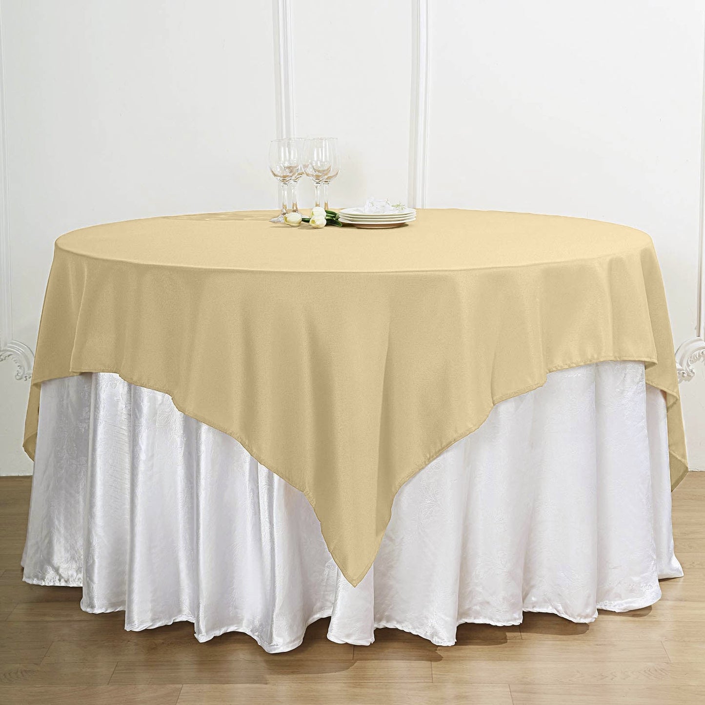 Champagne Polyester Square Tablecloth 70"x70"