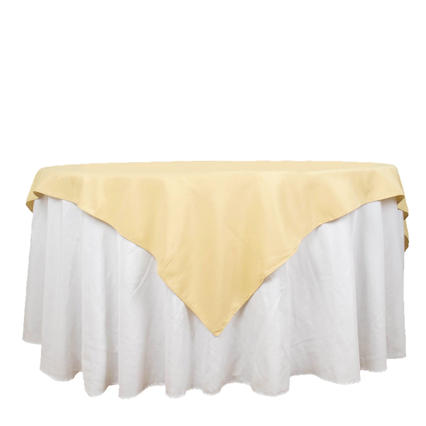 70inch Champagne 200 GSM Seamless Premium Polyester Square Table Overlay