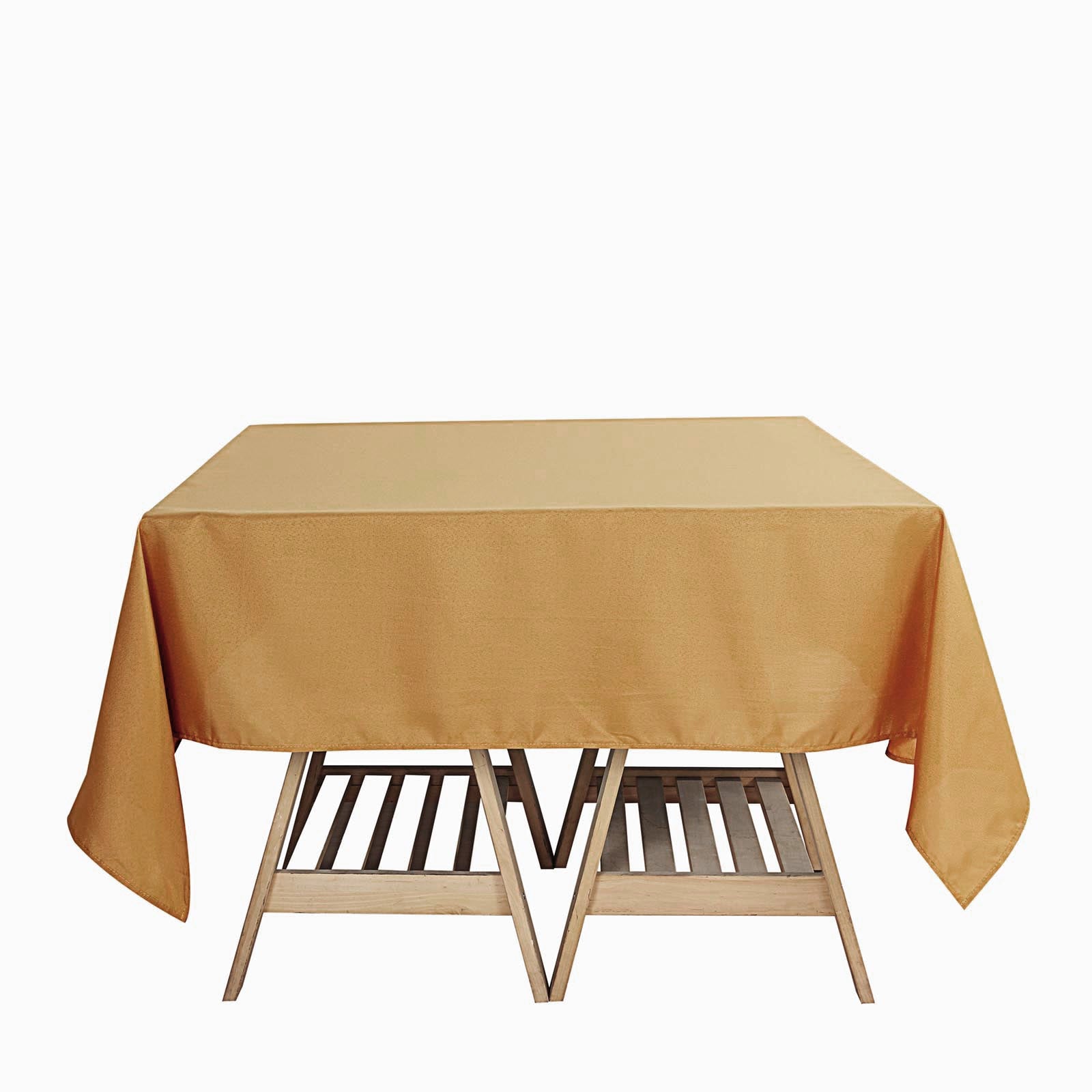 Polyester 70 Inch Square Gold Tablecloth