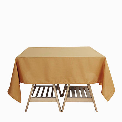 Polyester 70 Inch Square Gold Tablecloth