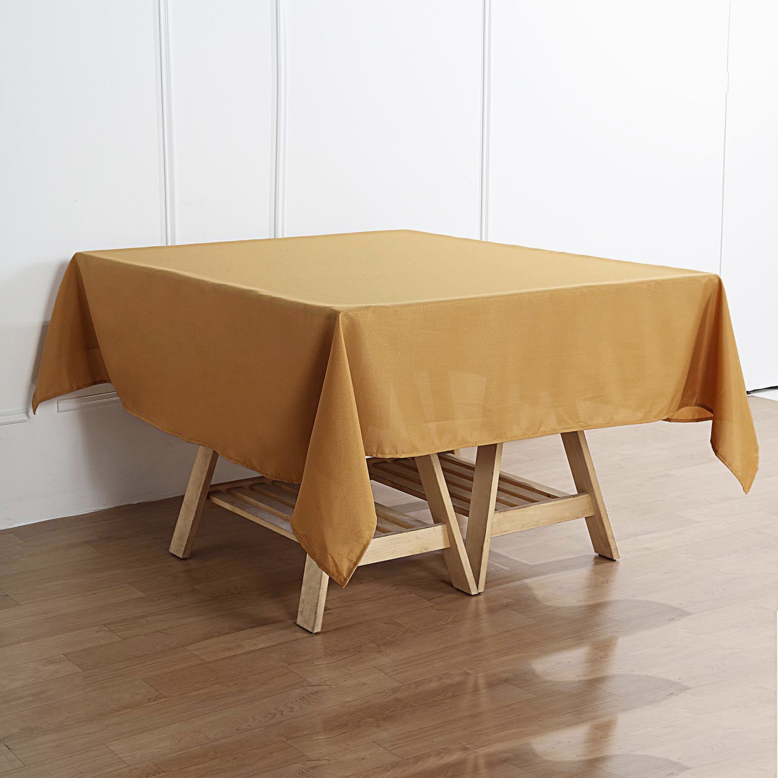 Polyester Square Tablecloth Gold 70 Inch
