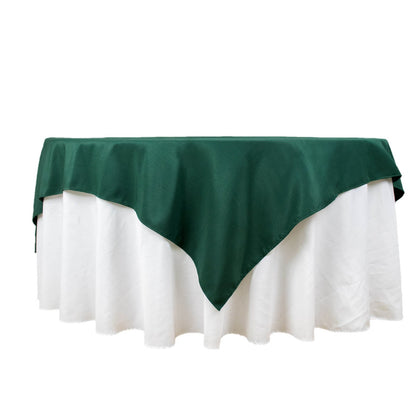 70x70inch Hunter Emerald Green 200 GSM Premium Seamless Polyester Square Table Overlay